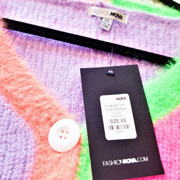 Angelica Multi Color Block Cardigan - Picture 4 of 6